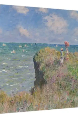 Zwrot pieniędzy Schilderij - Claude Monet, Cliff Walk at Pourville, reproducties