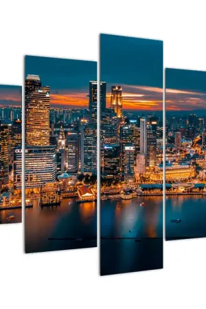 Zwrot pieniędzy Schilderij - Stad bij nacht