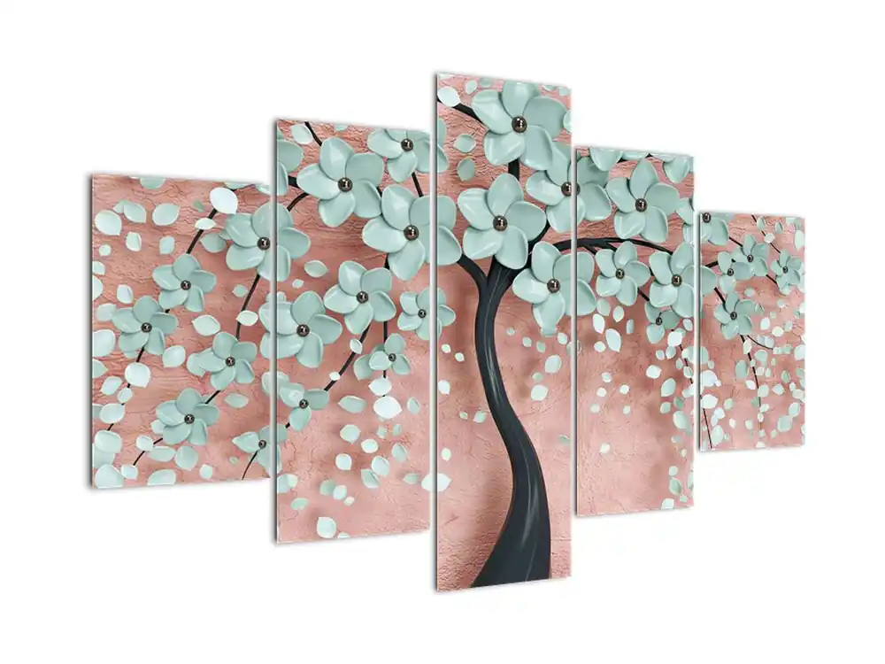 Darmowa dostawa Schilderij - Pastelblauwe bloesems