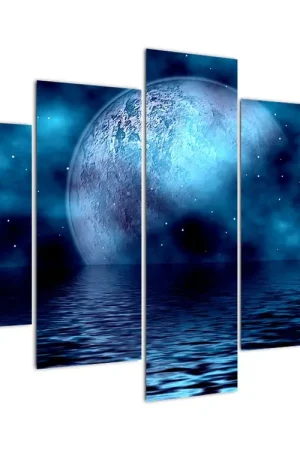 Schilderij - Maan boven zee Bezpieczna płatność