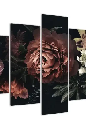 Schilderij - Donkere bloemen Zwrot pieniędzy