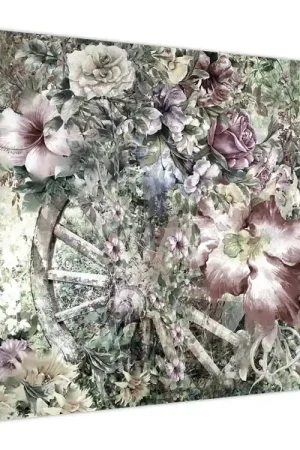 Promocja Schilderij - Bloemen op houten tafel