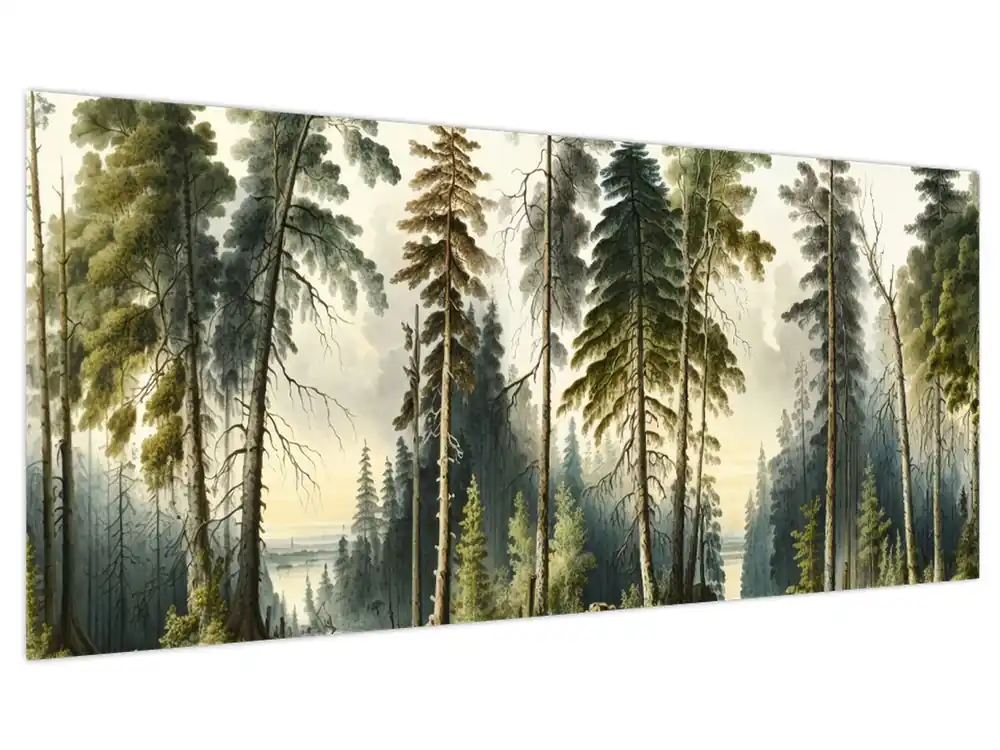 Tani Schilderij - Vintage landschap van bossen