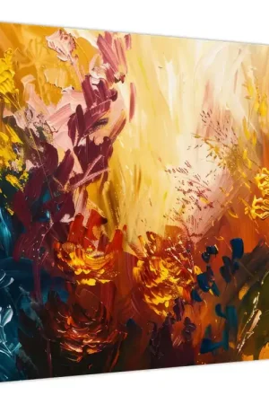 Oferta limitowana Schilderij - Abstract schilderij van bloemen