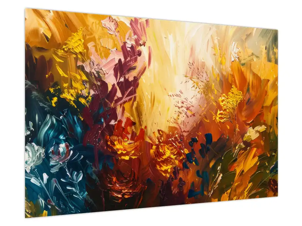 Oferta limitowana Schilderij - Abstract schilderij van bloemen