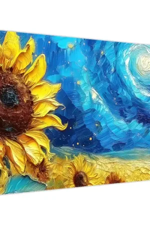 Darmowa dostawa Schilderij - Zonnebloemen schilderen