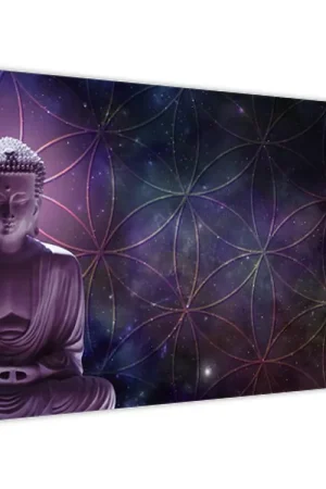 Schilderij - Boeddha met levensbloemen Nowość