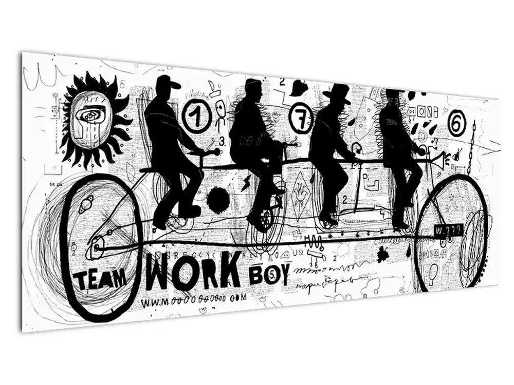 Popularny Schilderij - Teamwerk, fietsen