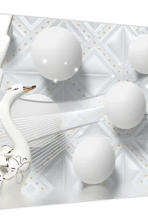 Bezpieczna płatność Schilderij - Gouden zwaan op het water