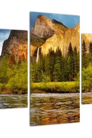 Schilderij - Rotsen aan een meer Najlepsza cena