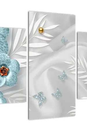 Popularny Schilderij - 3D blauwe bloemen