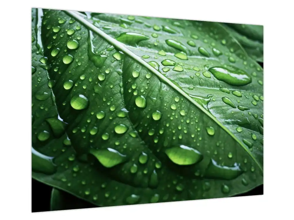 Promocja Schilderij - Detail van blad na regen
