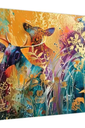 Schilderij - Abstract schilderij van de natuur Premium