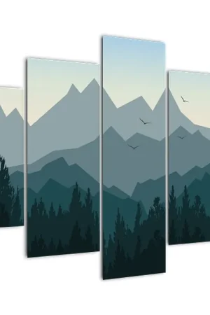 Ostatnia szansa Schilderij - Bergen, gezien door de ogen van een graficus