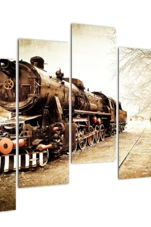 Autentyczny Schilderij - Historische locomotief