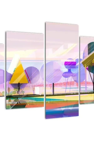 Schilderij - Abstractie, landschap Nowość