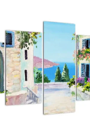 Bezpieczna płatność Schilderij - Griekse steegje, olieverfschilderij