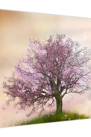 Kup teraz Schilderij - Boom in bloei op een heuvel