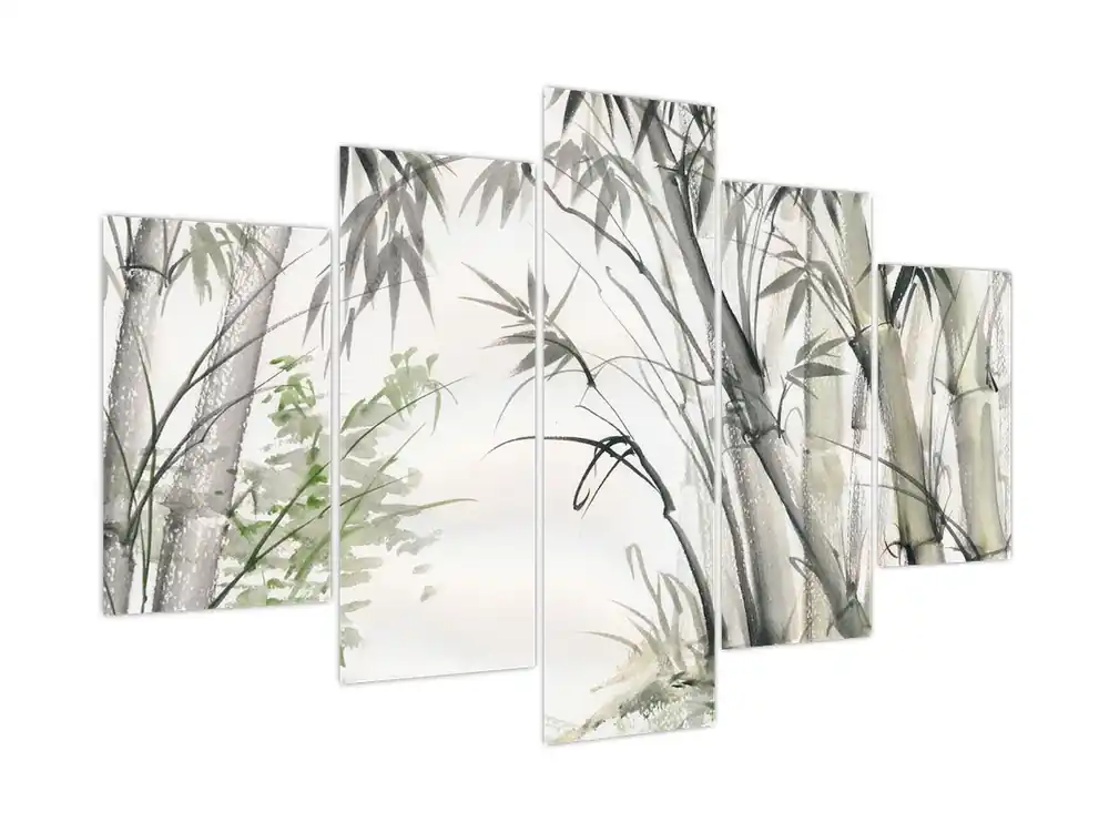 Tani Schilderij - Bamboeplanten, tekening