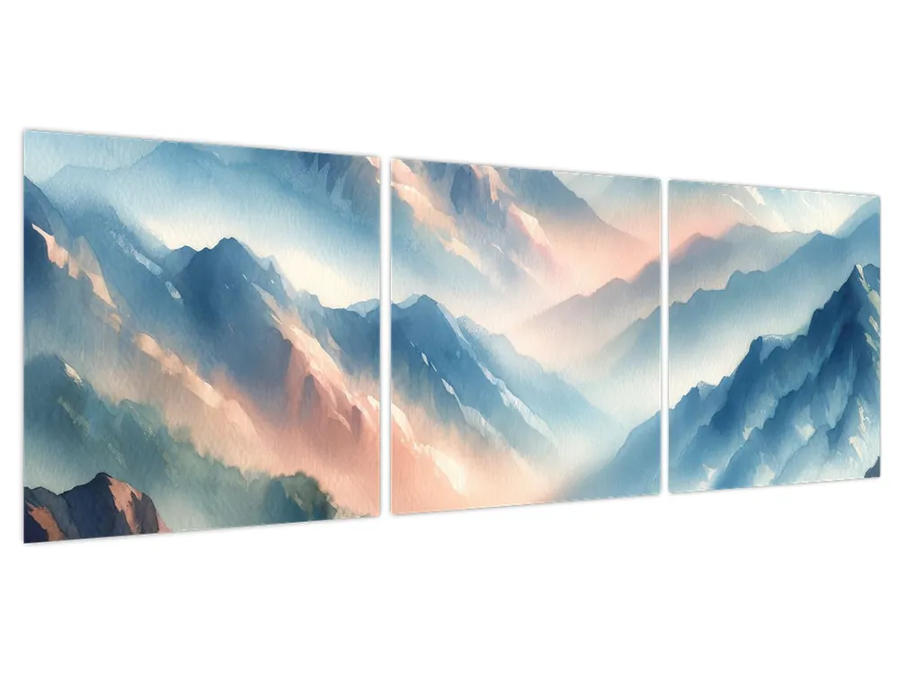 Schilderij - Aquarel bergen Ostatnia szansa