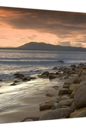 Schilderij - Zee en bergen Wysoka jakość