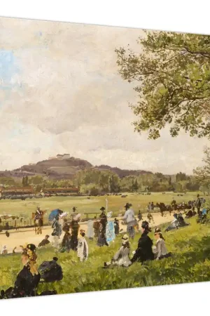 Wyprzedaż Schilderij - French 19th Century, Race Course at Longchamps, reproducties