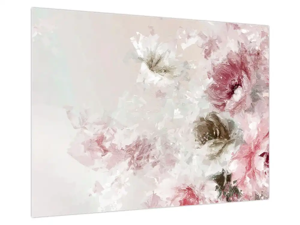 Schilderij - Roze bloemen schilderen Ostatnia szansa