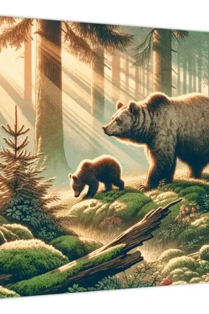 Schilderij - Beren in het bos Najlepsza cena