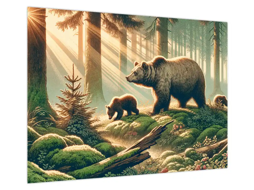 Schilderij - Beren in het bos Najlepsza cena