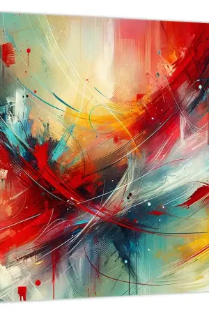 Bezpieczna płatność Schilderij – Abstractie met rood