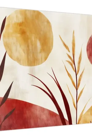 Autentyczny Schilderij - Planten en cirkels