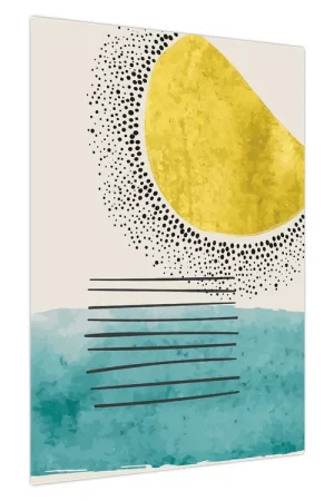 Schilderij - Abstract schilderij van strand N⁰2 Zwrot pieniędzy