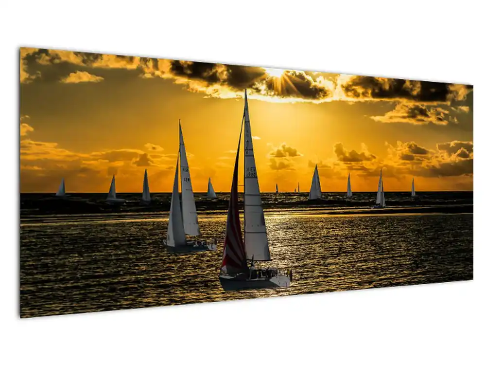 Oferta limitowana Schilderij - Jacht bij zonsondergang