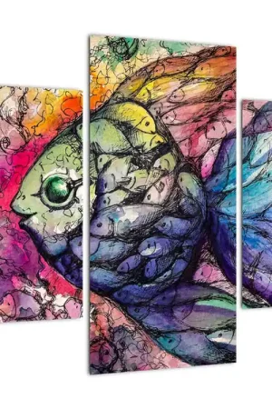 Schilderij - Kleurrijk visje Szybka dostawa