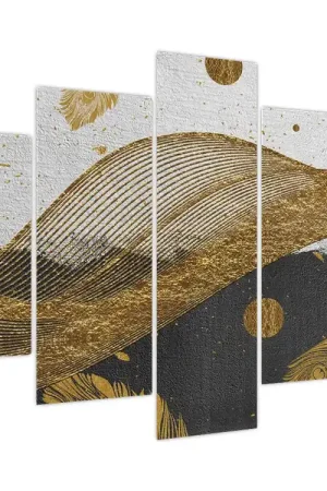 Schilderij - Gouden veertjes Popularny