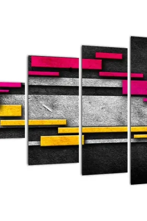 Ostatnia szansa Schilderij - Kleurrijke abstractie met een zwarte achtergrond