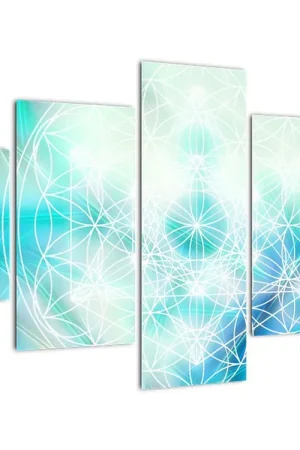 Oryginalny Schilderij - Merkaba met een turquoise achtergrond