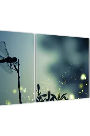 Schilderij - Libel in glinsterende nacht Autentyczny
