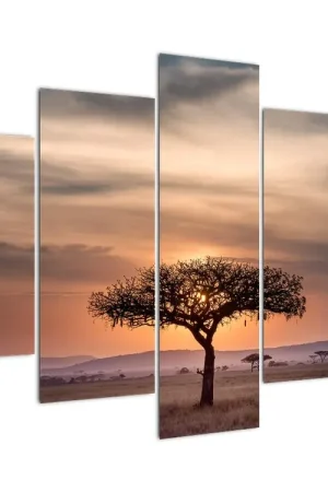 Schilderij - Zonsondergang in Tanzania Oferta