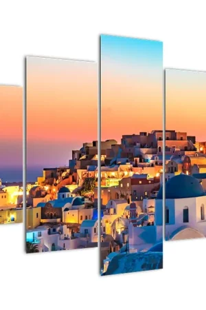 Schilderij - Santorini in de schemering Kup teraz
