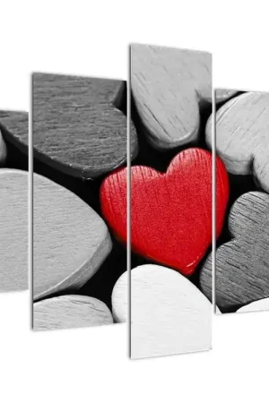 Oryginalny Schilderij - Houten hartjes