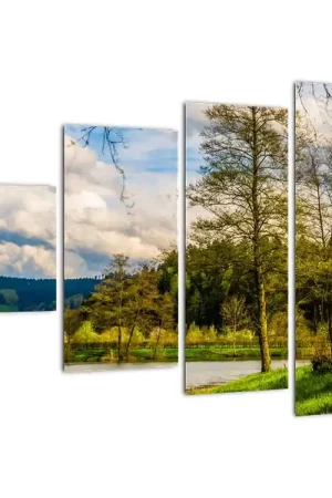 Schilderij - Boot aan het meer Niska cena