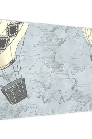 Popularny Schilderij - Heteluchtballonnen boven de stad, koude tinten