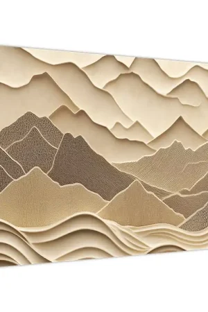 Schilderij - 3D berglijnen Popularny