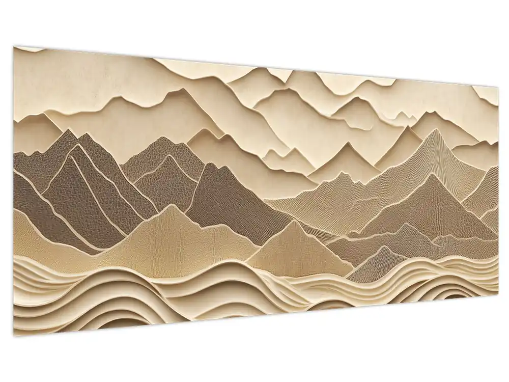 Schilderij - 3D berglijnen Popularny