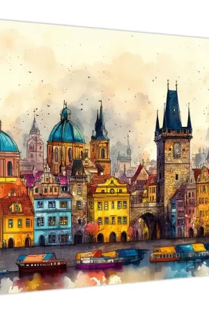 Promocja Schilderij - Herfst in de geschilderde stad