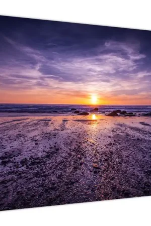 Popularny Schilderij - Strand bij zonsondergang