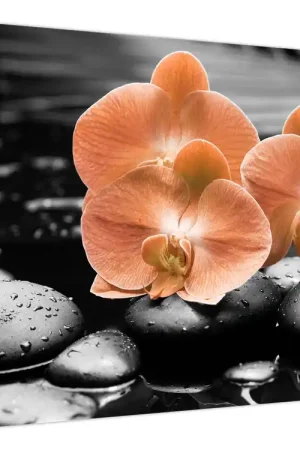 Schilderij - Oranje orchideeën Ekspresowa dostawa