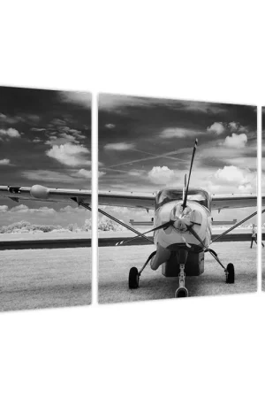 Ostatnia szansa Schilderij - Vliegtuig zwart-wit