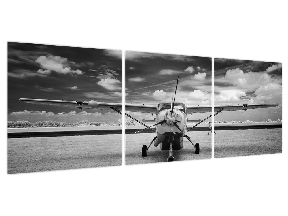 Ostatnia szansa Schilderij - Vliegtuig zwart-wit